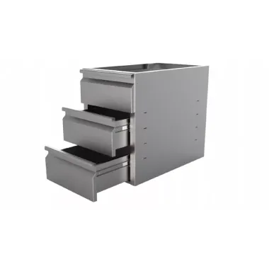 Bloc de tiroirs 3 tiroirs pour table 600 - Combisteel