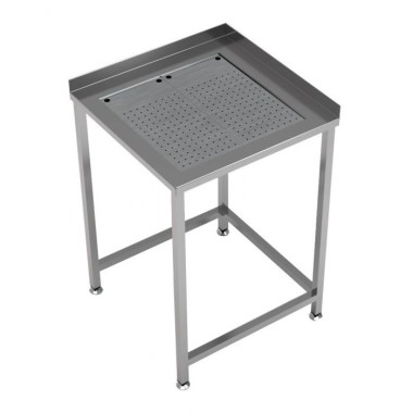 Combisteel - Table d'angle avec bac égouttage - 650 x 650