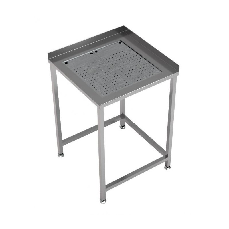 Combisteel - Table d'angle avec bac égouttage - 650 x 650