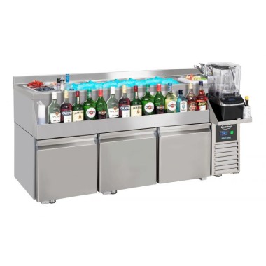 Combisteel - Table réfrigérée 3 portes avec bar à cocktails