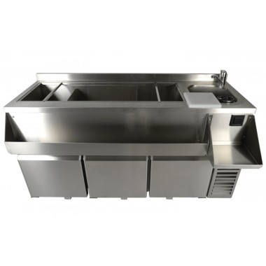 Combisteel - Table réfrigérée 3 portes avec bar à cocktails