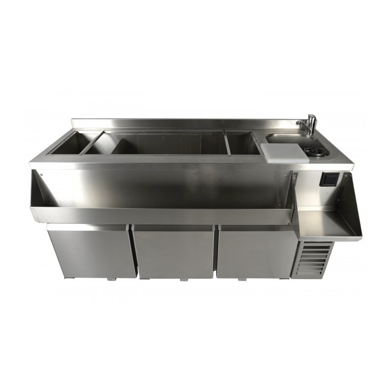 Combisteel - Table réfrigérée 3 portes avec bar à cocktails