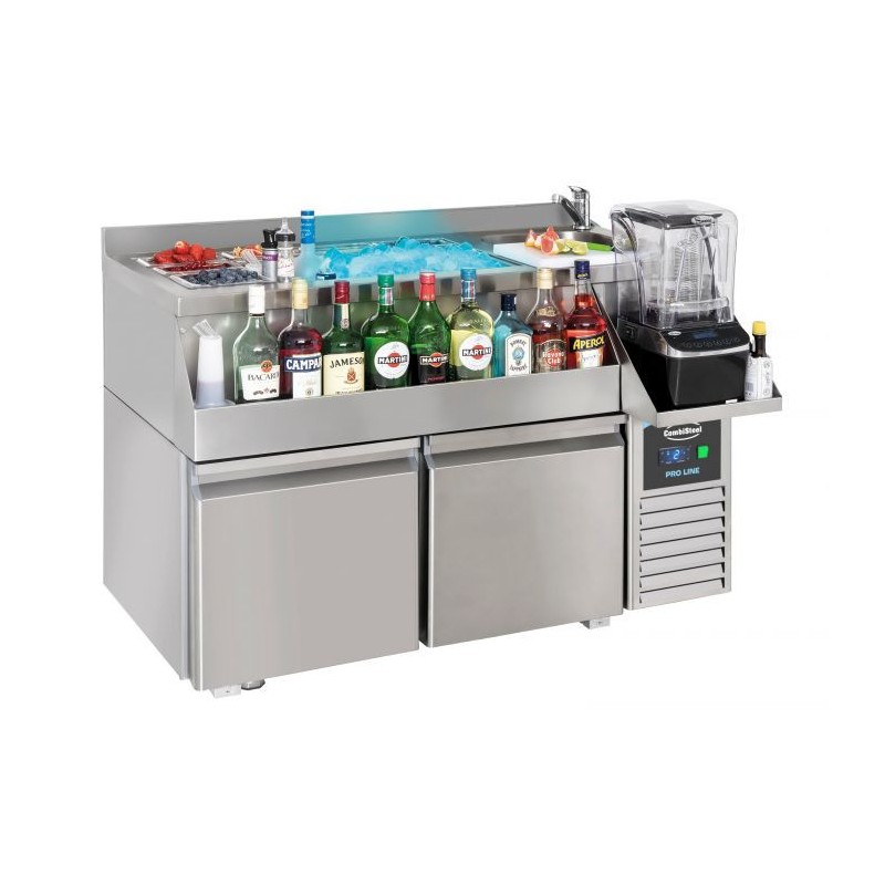 Combisteel - Table réfrigérée avec bar à cocktails - 2 portes pleines