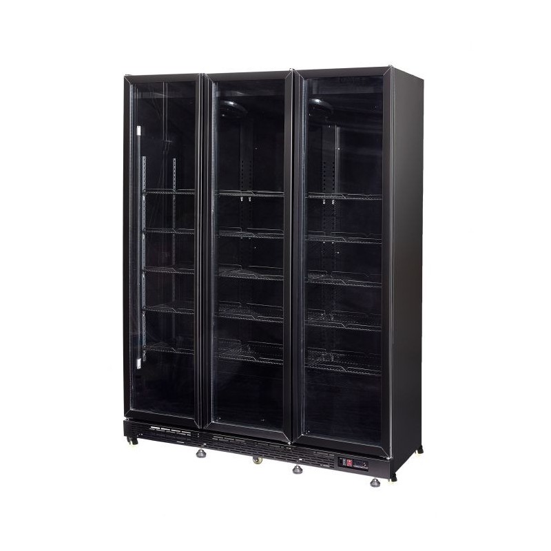 Combisteel - Armoire réfrigérée positive 3 portes verre noir chauffantes