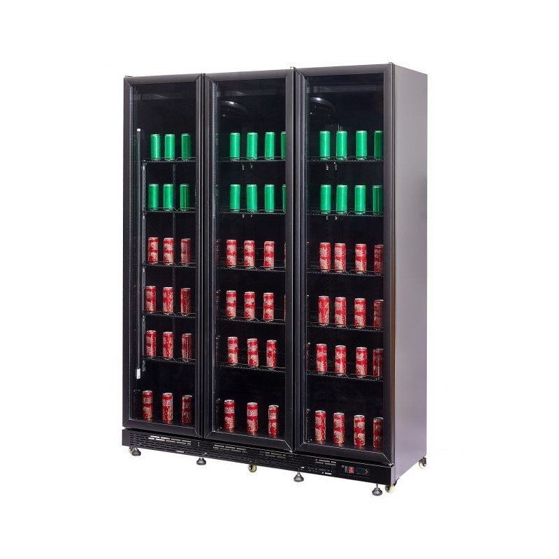 Combisteel - Armoire réfrigérée positive 3 portes verre noir chauffantes