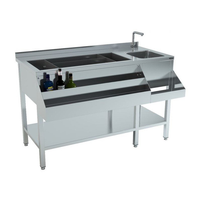 Combisteel - Bar à cocktails en inox - 1400 mm
