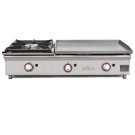Plancha à gaz 60 cm en acier de 15 mm + brûleur 6 kW - Arilex