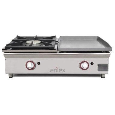 Plancha à gaz 40 cm en acier laminé 6 mm + brûleur 6 Kw - Arilex