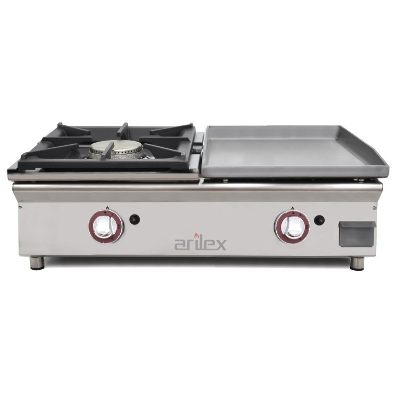 Plancha à gaz 40 cm en acier laminé 6 mm + brûleur 6 Kw - Arilex
