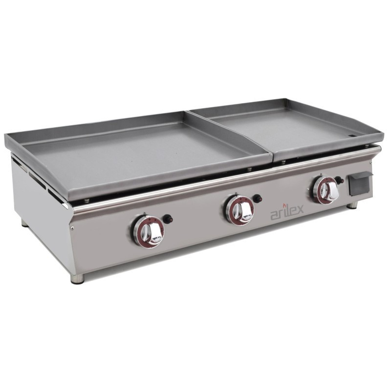 Plancha à gaz ARILEX série DUO (60 laminé + 40 laminé) 6040PGLLN - 6040PGLLN