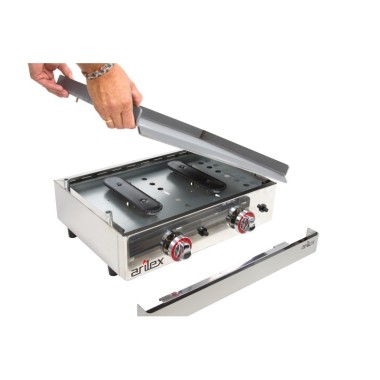 Plancha à gaz ARILEX en acier laminé de 6 mm avec des dimensions de 410x457x240h mm 40PGL. - 40PGL