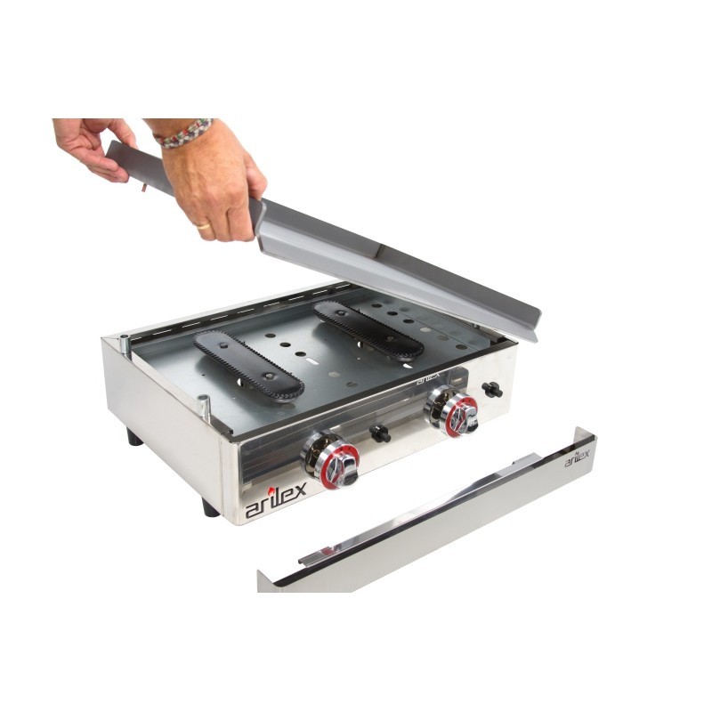 Plancha à gaz ARILEX en acier laminé de 6 mm avec des dimensions de 410x457x240h mm 40PGL. - 40PGL