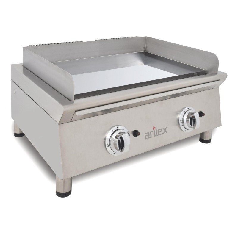 Frytops à gaz 70 cm ARILEX en acier de 15 mm avec bain de chrome dur Ligne 600 70FRYGCN - 70FRYGCN