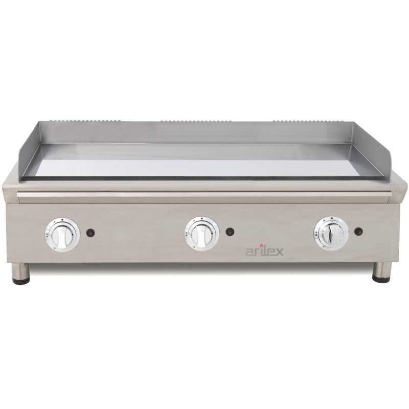 Frytops à gaz 100 cm ARILEX en acier de 15 mm avec revêtement en chrome dur Ligne 600 100FRYGCN - 100FRYGCN