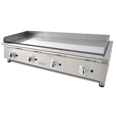 Frytops à gaz 130 cm ARILEX acier de 15 mm avec bain de chrome dur Ligne 600 130FRYGCN - 130FRYGCN
