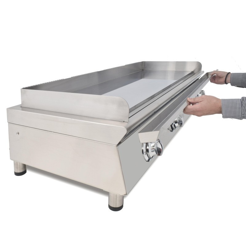 Frytops à gaz 130 cm ARILEX acier de 15 mm avec bain de chrome dur Ligne 600 130FRYGCN - 130FRYGCN