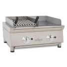 Frytops à gaz 35 cm en acier de 15 mm chrome dur + Barbecue à gaz 35 cm Ligne 600 70FRYGCBN - 70FRYGCBN