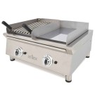 Frytops à gaz 35 cm en acier de 15 mm chrome dur + Barbecue à gaz 35 cm Ligne 600 70FRYGCBN - 70FRYGCBN
