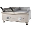 Frytops à gaz 35 cm en acier rectifié de 15 mm + Barbecue à gaz 35 cm Ligne 600 70FRYGRBN - 70FRYGRBN