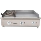 Frytops à gaz 65 cm en acier rectifié de 15 mm + Barbecue à gaz 35 cm Ligne 600 100FRYGRBN - 100FRYGRBN