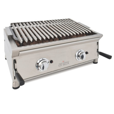 Barbecue à gaz 70 cm pierre volcanique ARILEX avec grille en acier inoxydable réglable en 3 hauteurs Ligne 600 70BAR - 70BAR