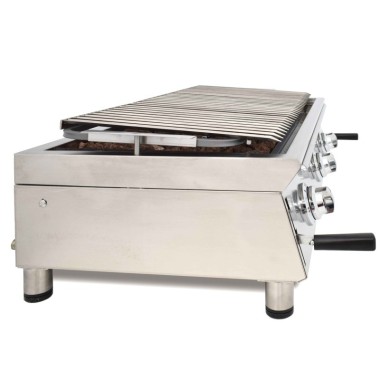 Barbecue à gaz 100 cm pierre volcanique ARILEX avec grille inox réglable en 3 hauteurs 100BAR - 100BAR