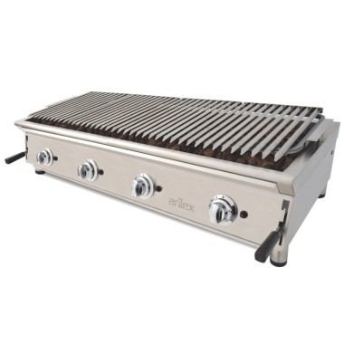 Barbecue à gaz 130 cm en pierre volcanique ARILEX avec grille en inox réglable à 3 hauteurs 130BAR - 130BAR