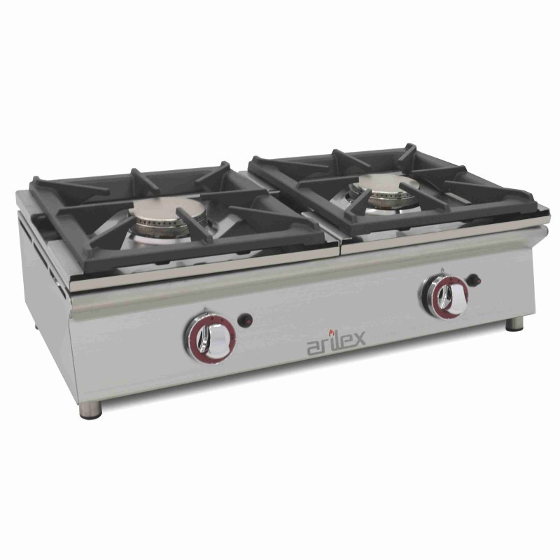Cuisinière à gaz sur comptoir ARILEX de 2 feux de 5,8 + 5,8 kW 80CGN - 80CGN