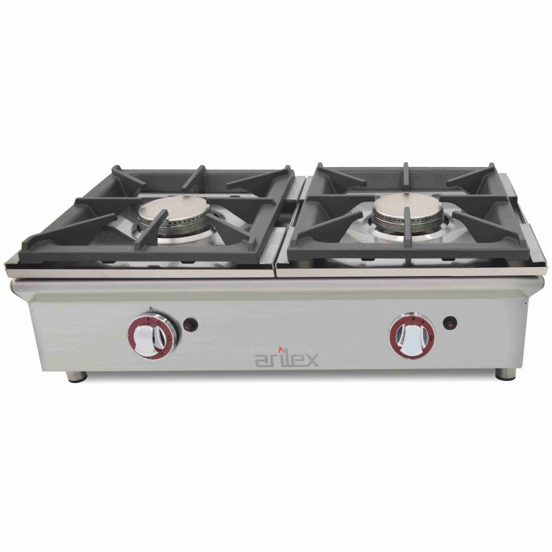 Cuisinière à gaz sur comptoir ARILEX de 2 feux de 5,8 + 5,8 kW 80CGN - 80CGN