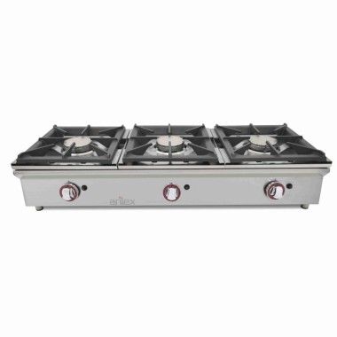 Cuisinière à gaz sur comptoir ARILEX de 3 foyers de 5,8 + 5,8 + 5,8 kW 120CGN - 120CGN