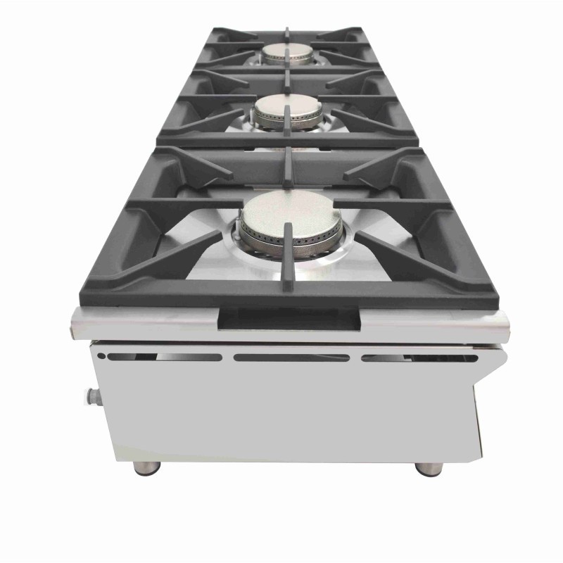 Cuisinière à gaz sur comptoir ARILEX de 3 foyers de 5,8 + 5,8 + 5,8 kW 120CGN - 120CGN
