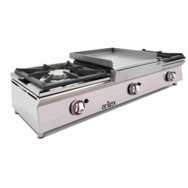 Cuisinière à gaz sur comptoir ARILEX de 3 foyers de 5,8 + 5,8 + 5,8 kW 120CGN - 120CGN