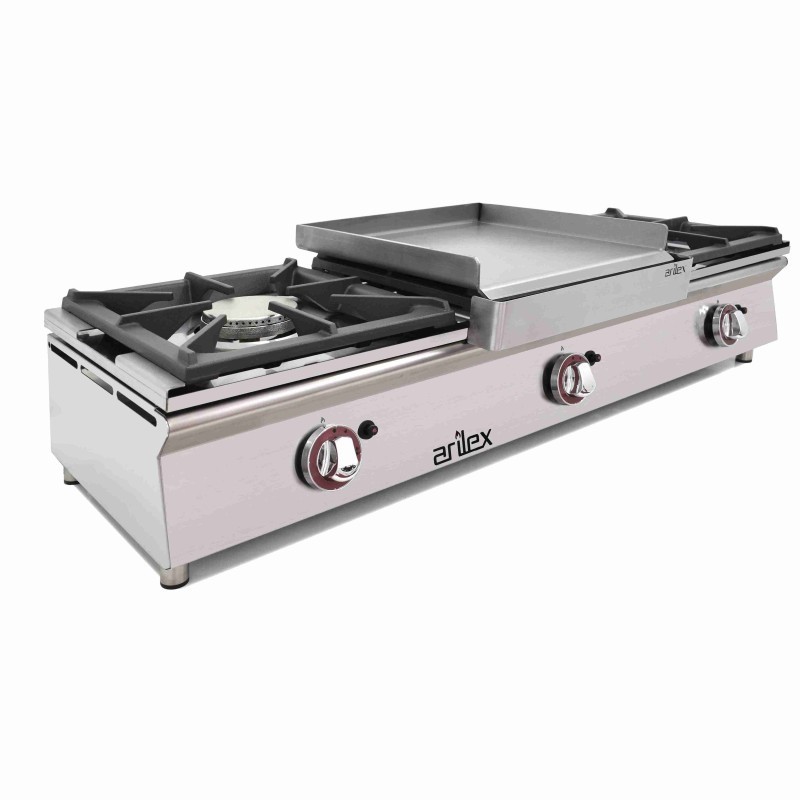 Cuisinière à gaz sur comptoir ARILEX de 3 foyers de 5,8 + 5,8 + 5,8 kW 120CGN - 120CGN