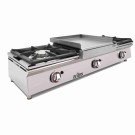 Cuisinière à gaz sur comptoir ARILEX de 3 foyers de 5,8 + 5,8 + 5,8 kW 120CGN - 120CGN