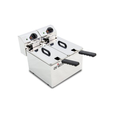 Friteuse électrique EVOLUTION sans robinet, capacité 5 + 5 litres avec puissance 3 + 3 kW monophasée EVO55. - EVO55