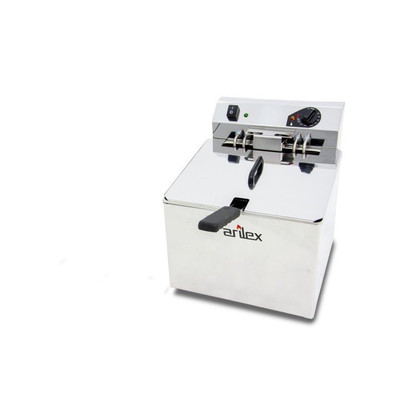 Friteuse électrique EVOLUTION sans robinet, capacité 12 litres, puissance 7,5 kW triphasée avec contacteur EVO12TR. - EVO12TR