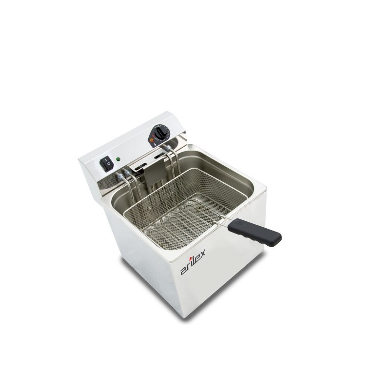 Friteuse électrique EVOLUTION sans robinet, capacité 12 litres, puissance 7,5 kW triphasée avec contacteur EVO12TR. - EVO12TR