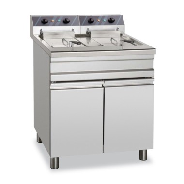 Friteuse Électrique 14+14 Litres 9+9 kW Triphasée avec Meuble EF12+12S AUTONOME - EF12+12S