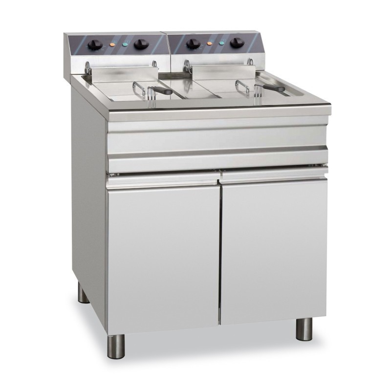 Friteuse Électrique 14+14 Litres 9+9 kW Triphasée avec Meuble EF12+12S AUTONOME - EF12+12S