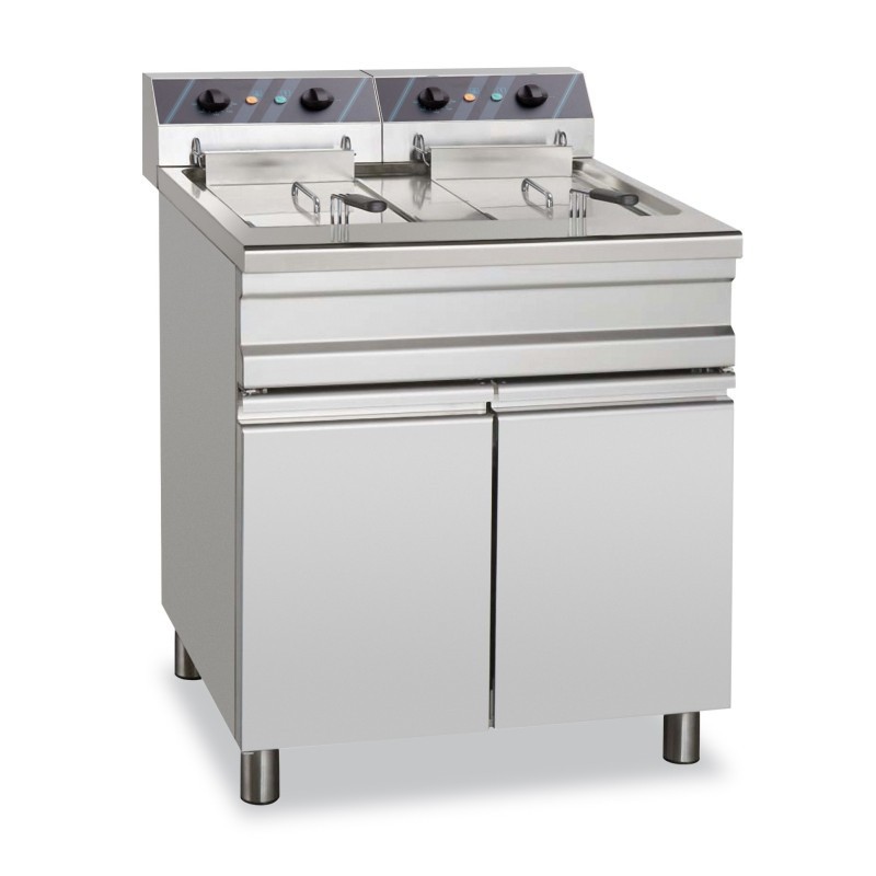 Friteuse Électrique 20+20 Litres 12+12 kW Triphasée avec Meuble EF25+25S AUTONOME - EF25+25S
