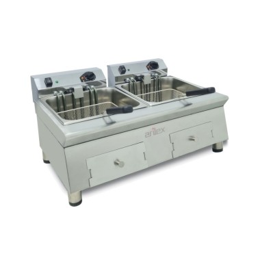Friteuse électrique 12+12 litres 4,5+4,5 kW monophasée Ligne 600 70FRE1212G - 70FRE1212G