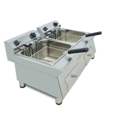 Friteuse électrique 12+12 litres 7,5+7,5 kW triphasée Ligne 600 70FRE1212GTR - 70FRE1212GTR
