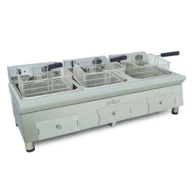 Friteuse électrique 12+12+12 litres 7,5+7,5+7,5 kW triphasée Ligne 600 100FRE121212GTR - 100FRE121212GTR