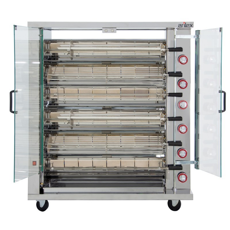 Grill vertical à gaz ARILEX de 6 broches 6ASG - 6ASG