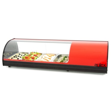 Vitrine réfrigérée à tapas ARILEX 4 bacs GN1/3 couleur rouge 4VTG-RO - 4VTG-RO