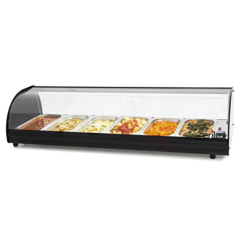 Vitrines chauffantes à tapas ARILEX de 6 bacs GN1/3-40 6CT - 6CT