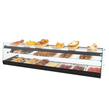 Vitrine d'exposition neutre ARILEX 1,10 mètres à triple niveau NEUTRE TRIPLE 11. - NEUTRA TRIPLE 11