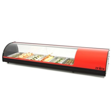 Vitrine réfrigérée à tapas ARILEX 6 bacs GN1/3 couleur rouge 6VTG-RO - 6VTG-RO
