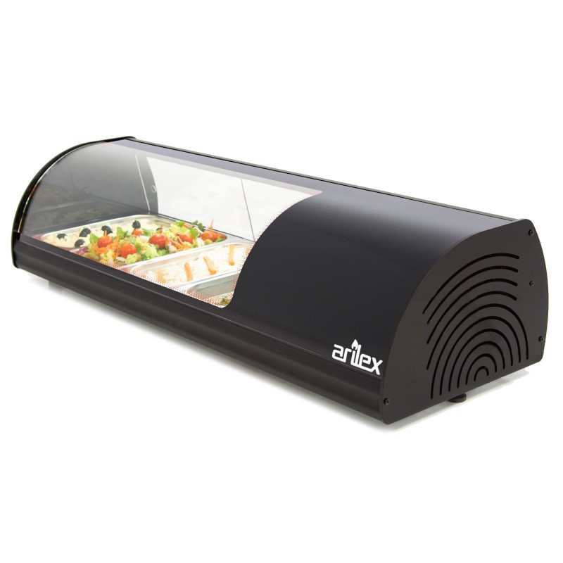 Vitrine réfrigérée à tapas ARILEX PLACA LISA capacité 4-GN1/3 couleur noire 4VTL-NE - 4VTL-NE