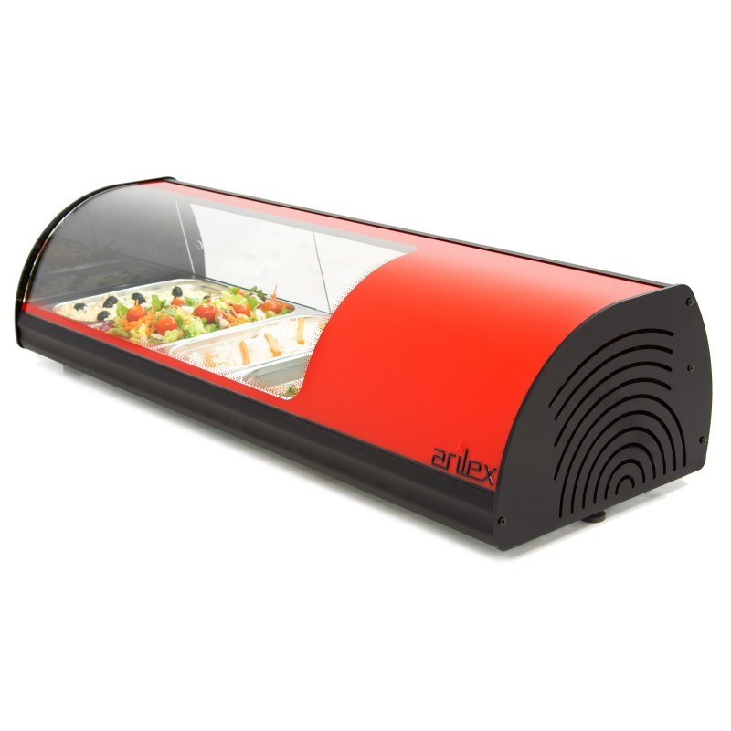 Vitrine réfrigérée à tapas ARILEX PLACA LISA capacité 4-GN1/3 couleur rouge 4VTL-RO. - 4VTL-RO